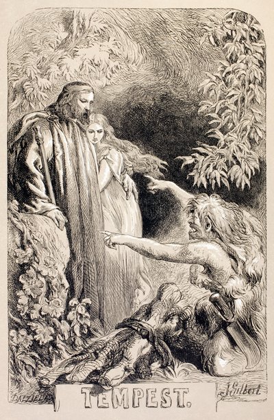 The Tempest的插图，来自&39;The Illustrated Library Shakespeare&39;，于1890年伦敦出版 作者 约翰·吉尔伯特