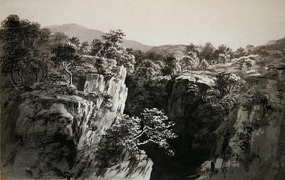康威河上，西彭马奇诺（纸上水墨画） 作者 约翰·格洛弗