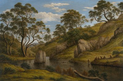 戴安娜的浴，范迪门斯土地，1837年 作者 约翰·格洛弗