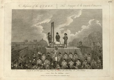 1793年10月16日对玛丽-安托瓦内特的处决，1793-1794。 作者 约翰·戈达尔