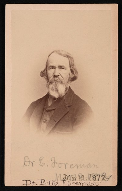 爱德华-R-福尔曼博士1808-1885年的画像，1872年3月12日。 作者 约翰·戈尔丁