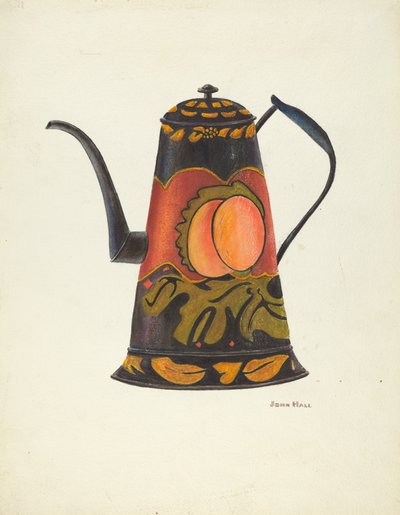 Toleware咖啡壶, 19351942. 作者 约翰·霍尔