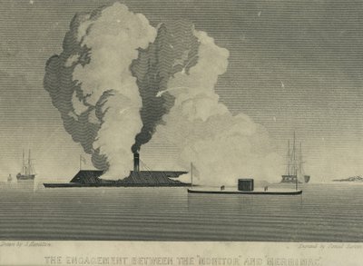 监视器与Merrimac之间的合作，c.1863 作者 约翰·汉密尔顿