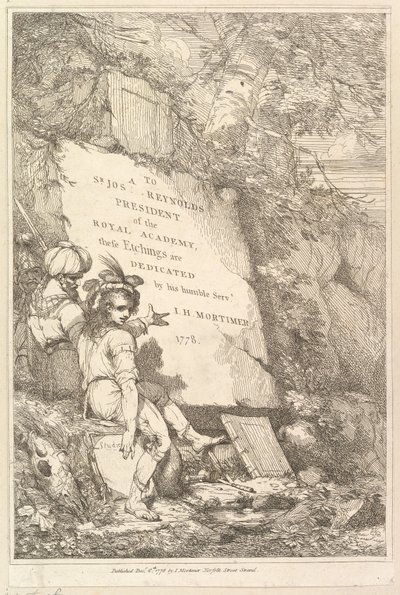 献给约书亚·雷诺兹爵士的正统十五刻画，1778年。 作者 约翰·汉密尔顿·莫蒂默