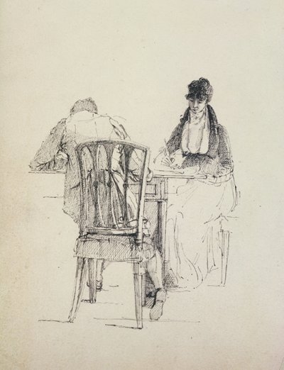 一个人阅读，c.1804-30 作者 约翰·哈登