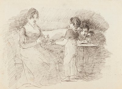 男孩抱着羊毛，1843年 作者 约翰·哈登