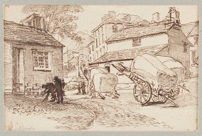 1823年坎布里亚郡安布尔塞德的购物车 作者 约翰·哈登