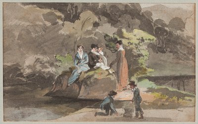 水上集团，1810年（纸上wc） 作者 约翰·哈登