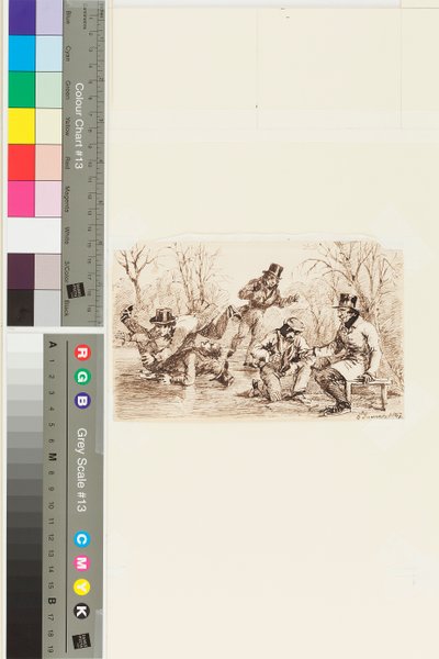 滑冰，1847年1月6日（笔墨在纸上） 作者 约翰·哈登