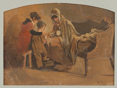 母亲与婴儿（wc在纸上） 作者 约翰·哈登