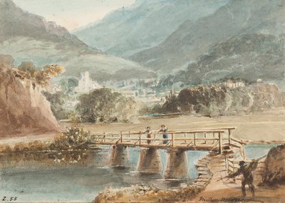 旧米勒大桥，1843年（纸上写着） 作者 约翰·哈登