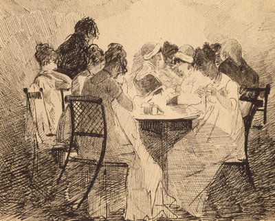 都柏林派对，1809年（纸笔墨水） 作者 约翰·哈登