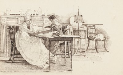 1805年在壁炉旁阅读 作者 约翰·哈登