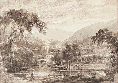 Rothay Bridge，湖区，坎布里亚郡（纸上的wc） 作者 约翰·哈登