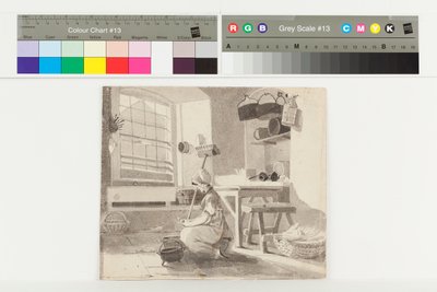 Scullery，Brathay（墨水在纸上） 作者 约翰·哈登