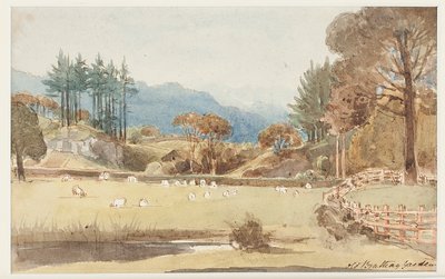 查看到1831年坎布里亚郡湖区兰代尔（wc在纸上） 作者 约翰·哈登