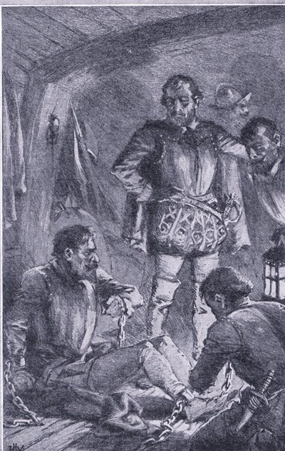 圣地亚哥-派往前去探索，跑上岸并被击毁，Newnes Pictorial Knowledge 由 Newnes 出版，约 1950 年代（石版画） 作者 约翰哈里斯瓦尔达
