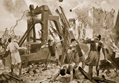 公元238年的阿奎莱亚围城，1915年“哈钦森国家历史”中的插图 作者 约翰哈里斯瓦尔达