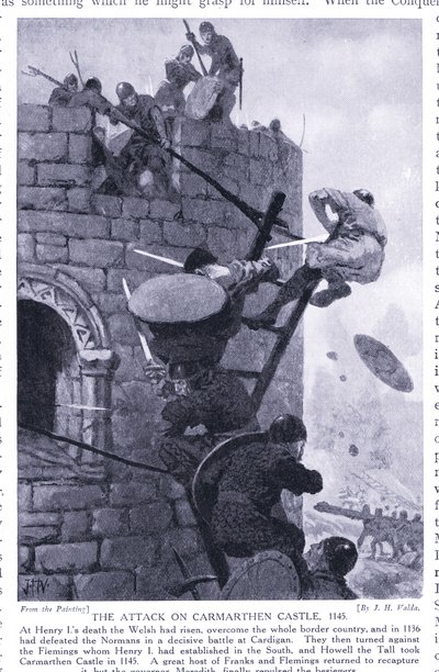 对卡马森城堡AD1136的攻击，1920年代 作者 约翰哈里斯瓦尔达