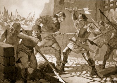 1443年苏黎世Burgomaster的Stussi死亡 作者 约翰哈里斯瓦尔达