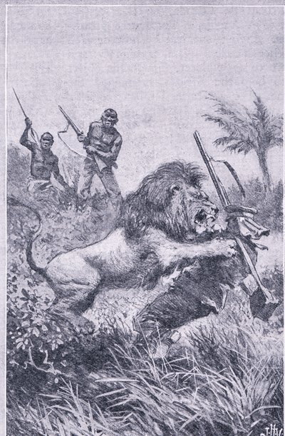 利文斯通的结局，纽尼斯出版的《纽尼斯画报知识》，约1950年代（石印）。 作者 约翰哈里斯瓦尔达