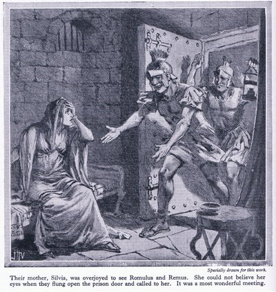 他们的母亲西尔维娅非常高兴看到Romulus和Remus，1950年 作者 约翰哈里斯瓦尔达