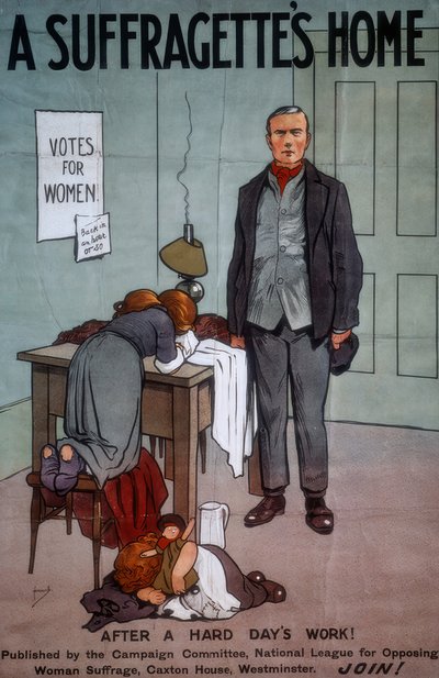 Suffragettes Home - J. Hassall -海报，二十世纪 作者 约翰·哈索尔
