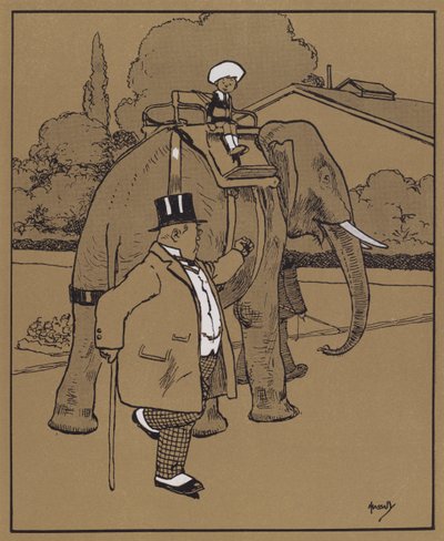 "他称大象为哑兽什么的"（彩色石版画） 作者 约翰·哈索尔