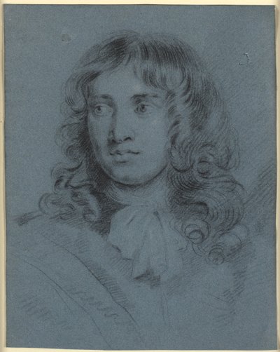微缩画家托马斯-弗拉特曼（Thomas Flatman），年轻时留着长发，脖子上系着蝴蝶结围巾 作者 约翰·海尔斯