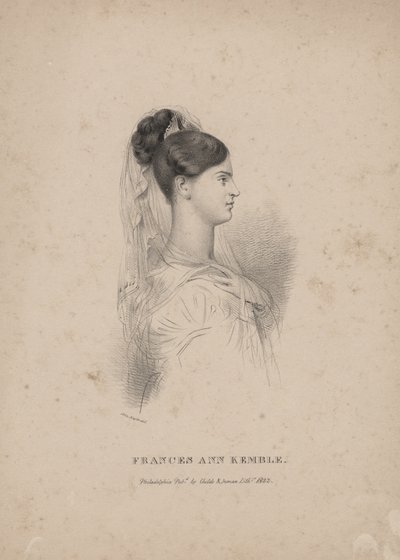 Frances Ann Kemble，由Childs und Inman制作的平版画 作者 约翰·海特