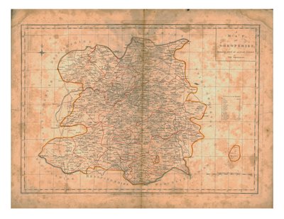 什罗普郡地图，约1788年 作者 约翰海伍德