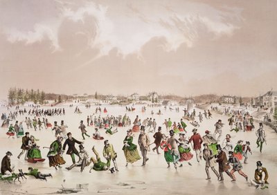 牙买加池塘，马萨诸塞州西罗克斯伯里，c.1859（彩色石版画） 作者 约翰·亨利·布福德