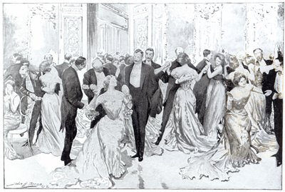 Cotillon，来自&39;楼上的日常生活&39;，1902年（石版画） 作者 约翰·亨利·弗雷德里克·培根