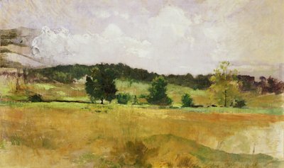 风景研究，约 1900 年（布面油画） 作者 约翰·亨利·特沃奇曼
