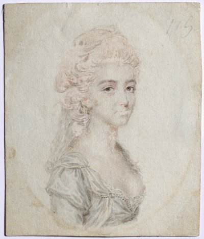 女人的画像，c。 1776年。 作者 John I. smart