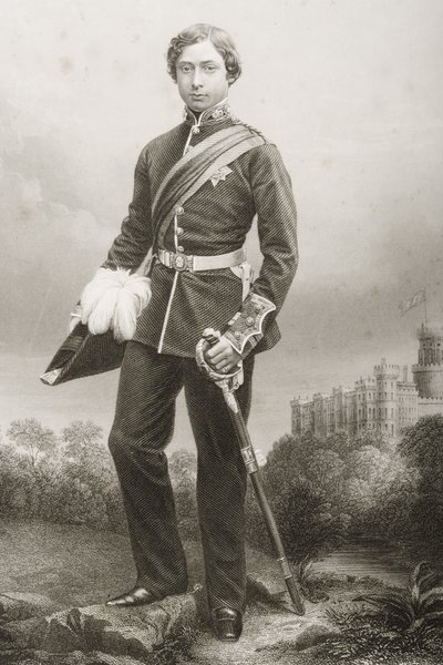艾伯特爱德华（1841-1910）由DJ庞德拍摄的照片，来自1860年伦敦出版的“知名人物绘画室，第2卷” 作者 约翰·贾比斯（John Jabez）Edwin Paisley Mayall