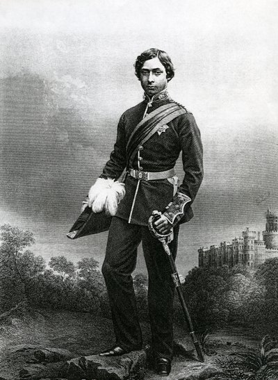威尔士亲王艾伯特爱德华，由DJ Pound从照片中镌刻，来自1860年伦敦出版的“着名人物绘画室，第2卷” 作者 约翰·贾比斯（John Jabez）Edwin Paisley Mayall