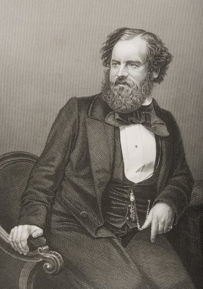 艾伯特史密斯（1816-60）由DJ庞德拍摄的照片，来自1860年伦敦出版的“知名人物绘画室，第2卷”（雕刻） 作者 约翰·贾比斯（John Jabez）Edwin Paisley Mayall