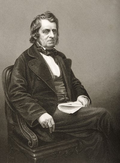 John Arthur Roebuck（1801-79）由DJ Pound在1860年伦敦出版的“着名人物绘画室”第2卷上的一张照片上刻下 作者 约翰·贾比斯（John Jabez）Edwin Paisley Mayall