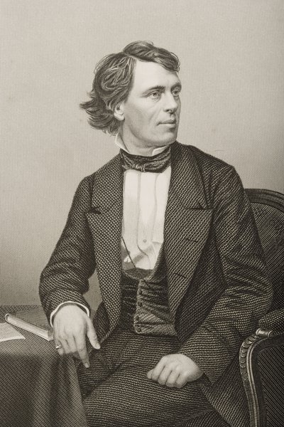 约翰·巴塞洛缪·高夫（John Bartholomew Gough，1817-86），由DJ Pound在1860年伦敦出版的“着名人物绘画室”第2卷上拍摄的照片 作者 约翰·贾比斯（John Jabez）Edwin Paisley Mayall
