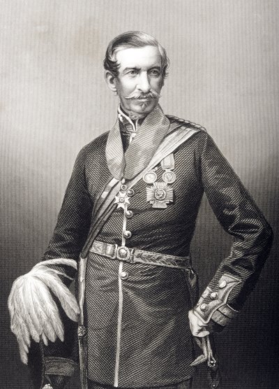 阿奇尔德·威尔逊爵士（1803-74）由DJ Pound在1860年伦敦出版的“着名人物绘画室”第2卷上的一张照片上刻。 作者 约翰·贾比斯（John Jabez）Edwin Paisley Mayall