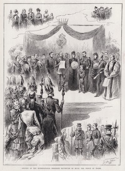 威尔士亲王殿下举办的国际渔业展览会开幕（版画） 作者 约翰·杰利科