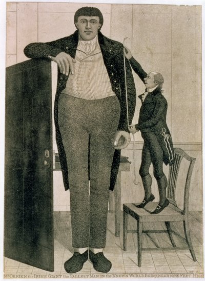 奥布莱恩先生，爱尔兰巨人，已知世界中最高的人，接近九英尺高，1803年 作者 约翰·凯