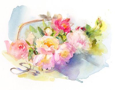 园艺静物，2017，（水彩） 作者 约翰·基林
