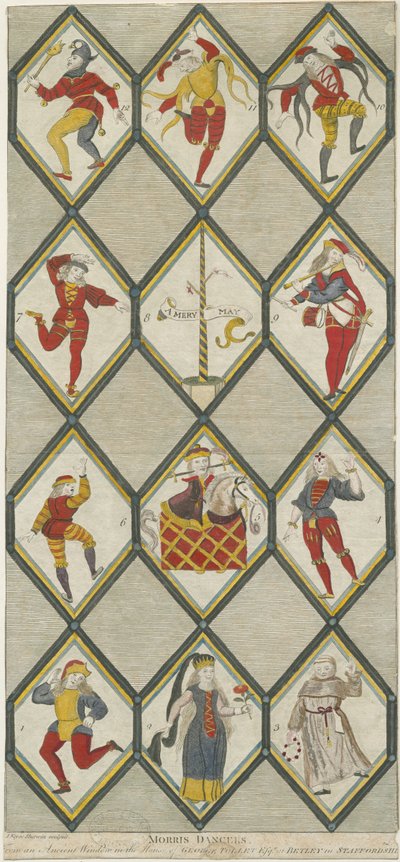 贝特利玻璃窗-莫里斯舞者：版画，编号[1751-1790]（印刷） 作者 约翰·凯斯·舍温