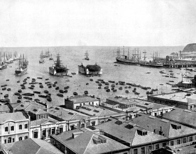 智利瓦尔帕莱索港，1893年。 作者 约翰·斯托达德