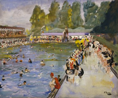 奇斯威克·巴斯（Chiswick Baths），约1929年（布面油画） 作者 约翰·拉维里