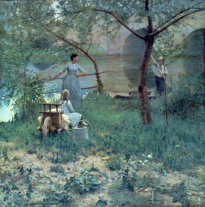 1884年，在格雷兹桥下的樱桃树下 作者 约翰·拉维里
