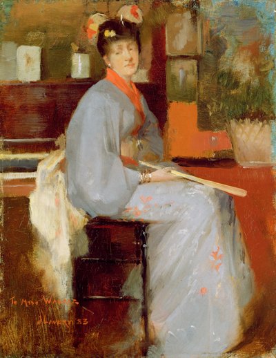日本服饰的女人，1883年 作者 约翰·拉维里