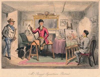 布拉格先生的马术画像》，1865年。 作者 约翰·里奇，Hablot Knight Browne